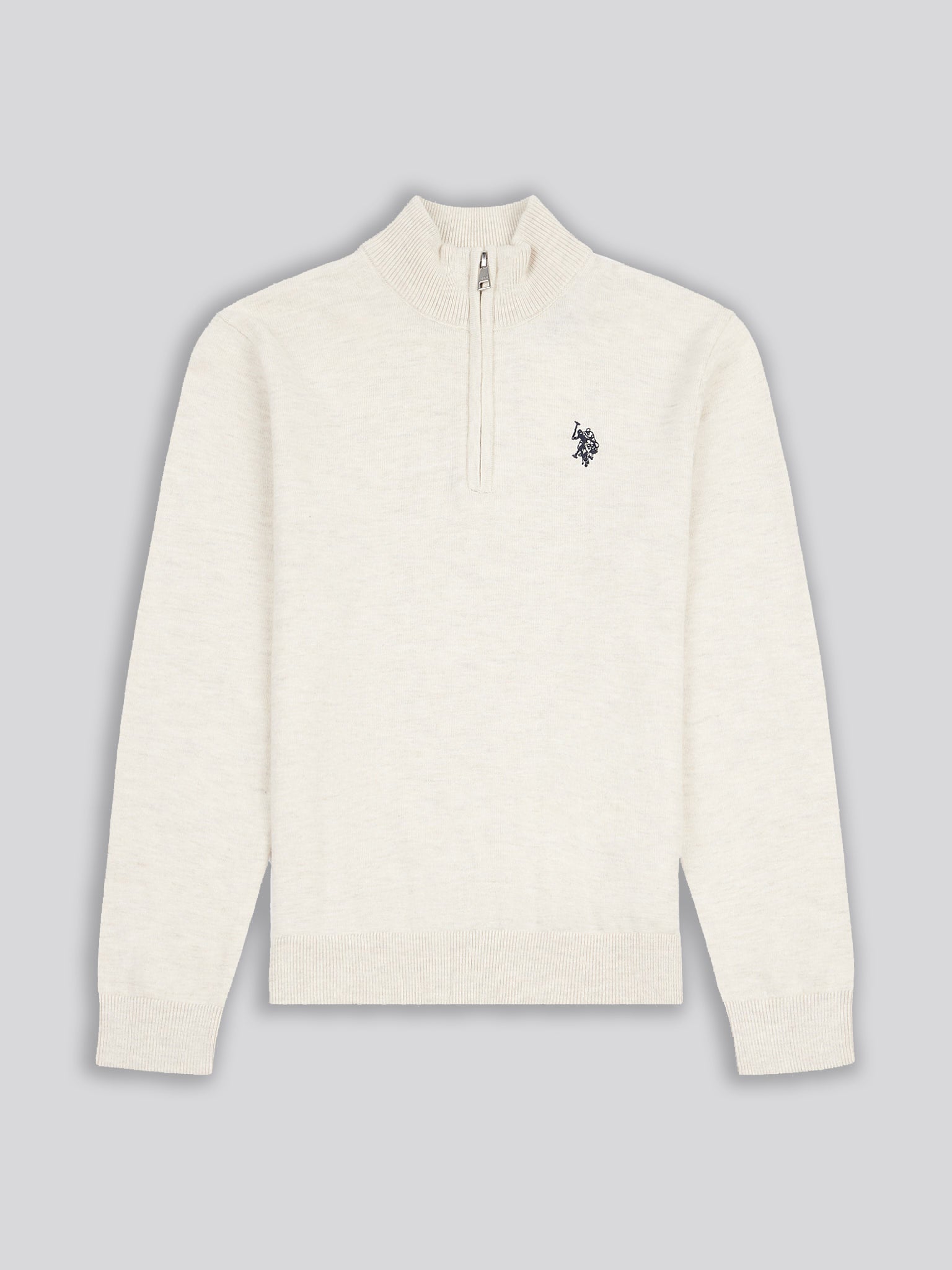 Boys Knitted Funnel Neck in Birch Marl