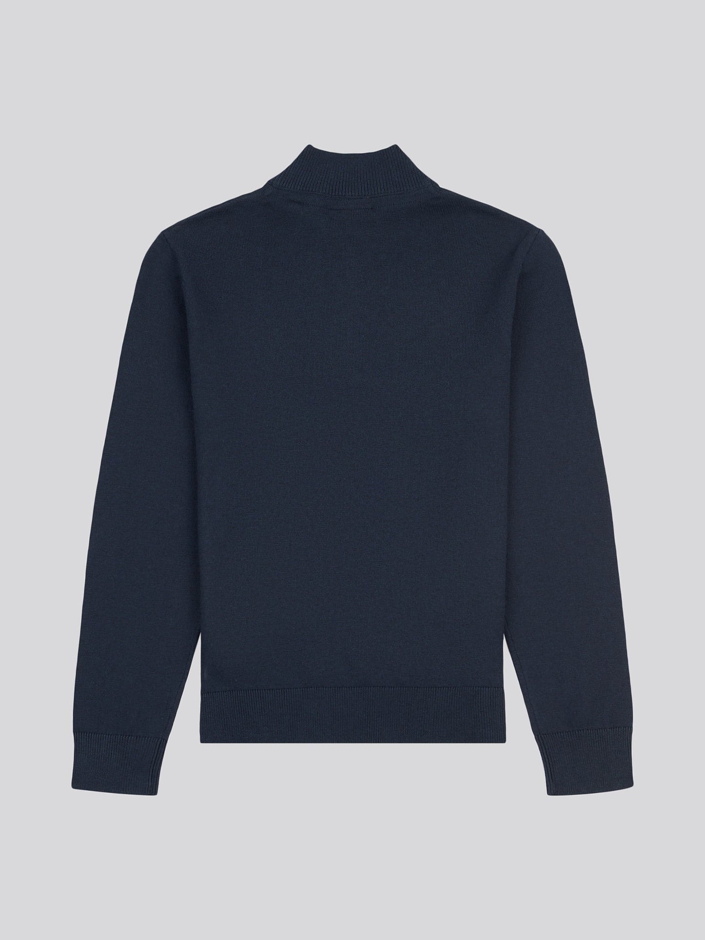 Boys Knitted Funnel Neck in Dark Sapphire Navy / Haute Red DHM