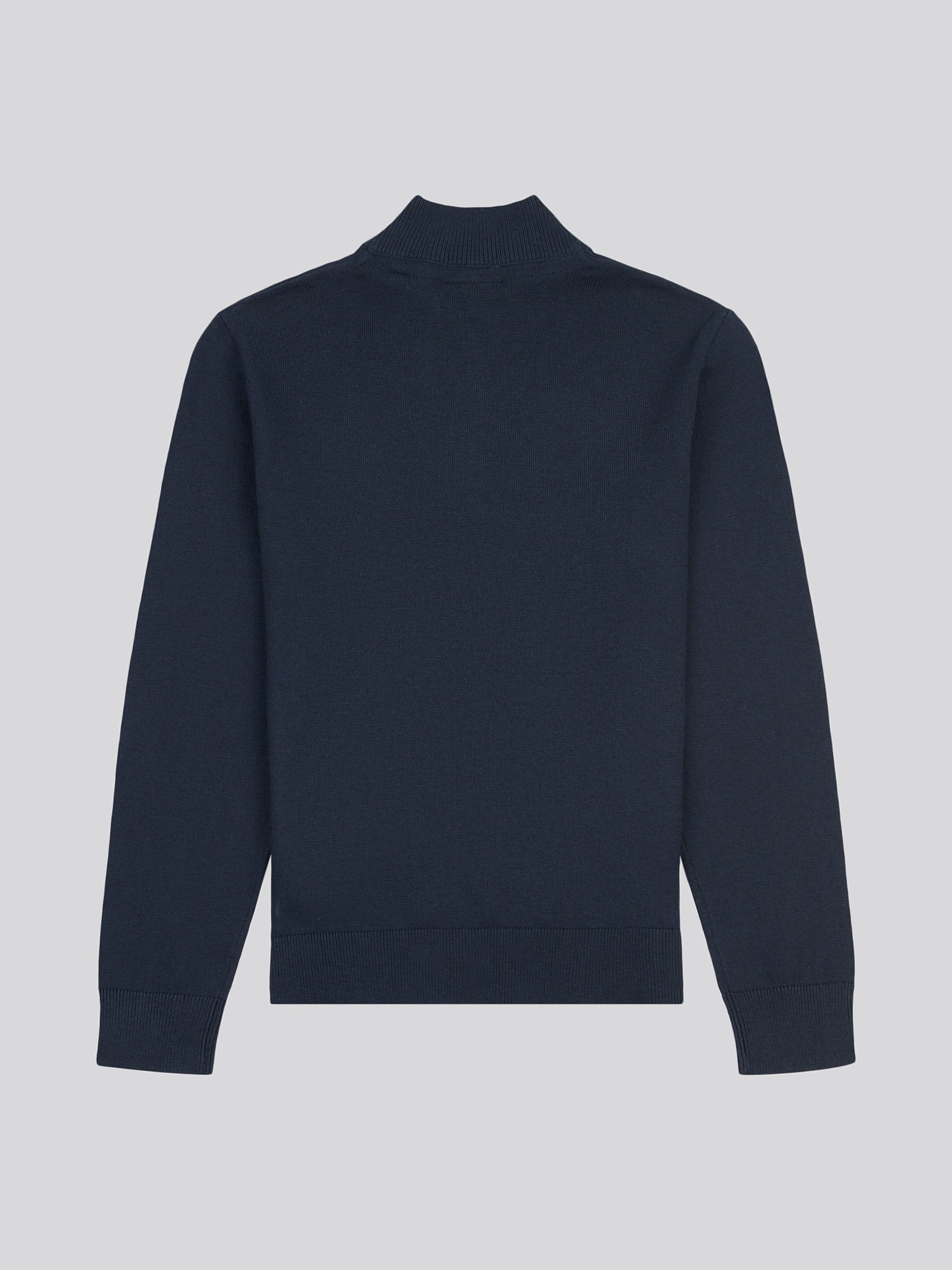 Boys Knitted Funnel Neck in Dark Sapphire Navy / Haute Red DHM