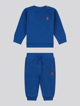 Boys Double Horsemen Crew & Jogger Set in Navy Peony