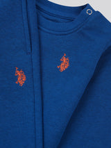 Boys Double Horsemen Crew & Jogger Set in Navy Peony
