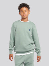 Boys Double Horsemen Crew & Jogger Set in Chinois Green