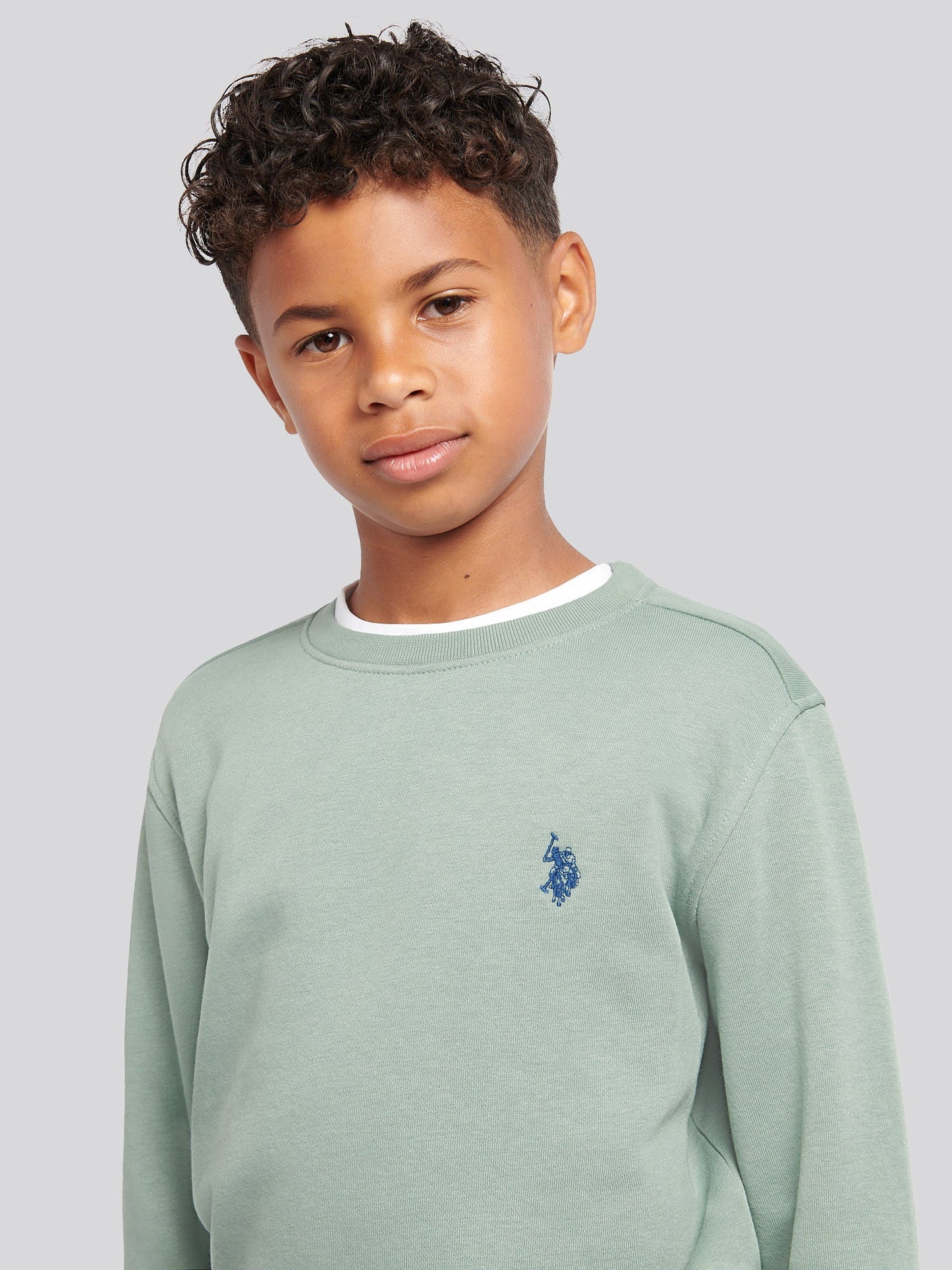 Boys Double Horsemen Crew & Jogger Set in Chinois Green
