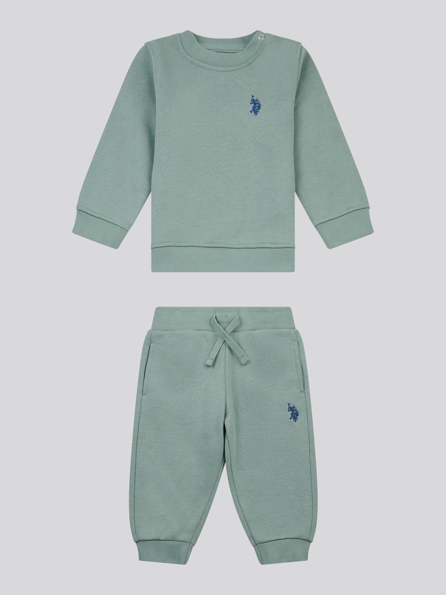 Boys Double Horsemen Crew & Jogger Set in Chinois Green