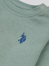 Boys Double Horsemen Crew & Jogger Set in Chinois Green