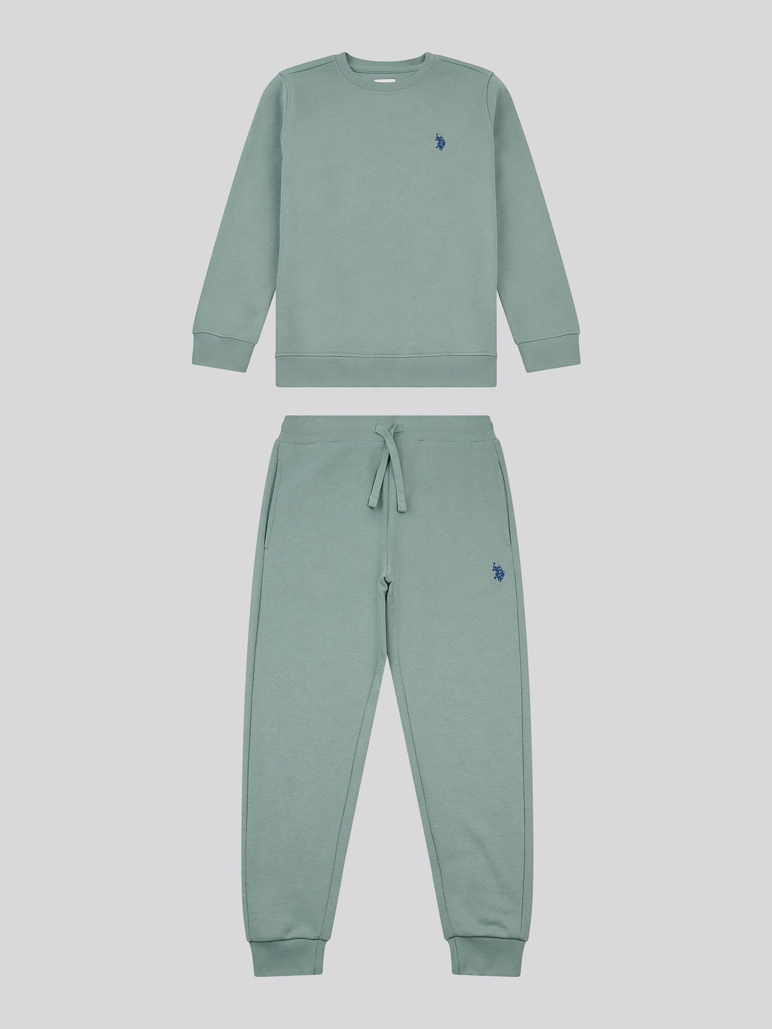 Boys Double Horsemen Crew & Jogger Set in Chinois Green