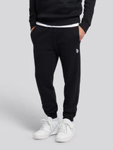 Boys Double Horsemen Crew & Jogger Set in Black Bright White DHM