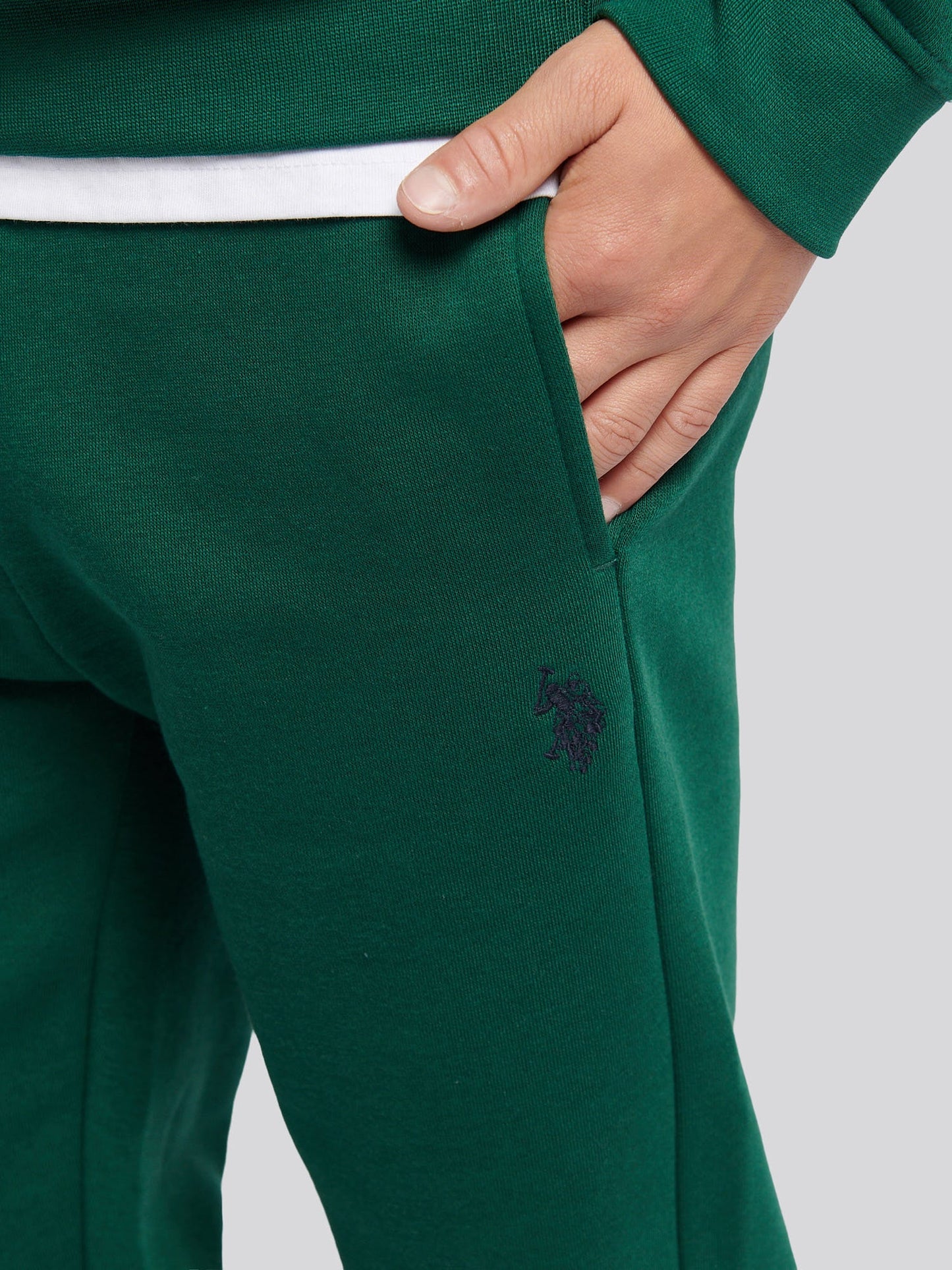 Boys Double Horsemen Hoodie & Jogger Set in Rain Forest