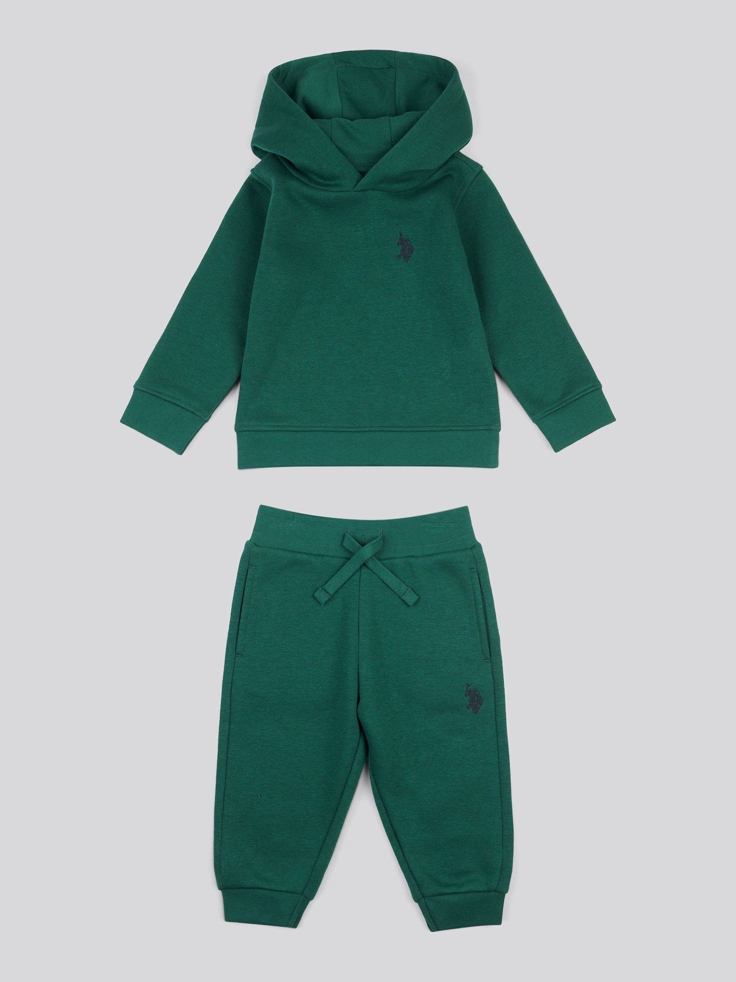 Boys Double Horsemen Hoodie & Jogger Set in Rain Forest