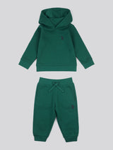 Boys Double Horsemen Hoodie & Jogger Set in Rain Forest