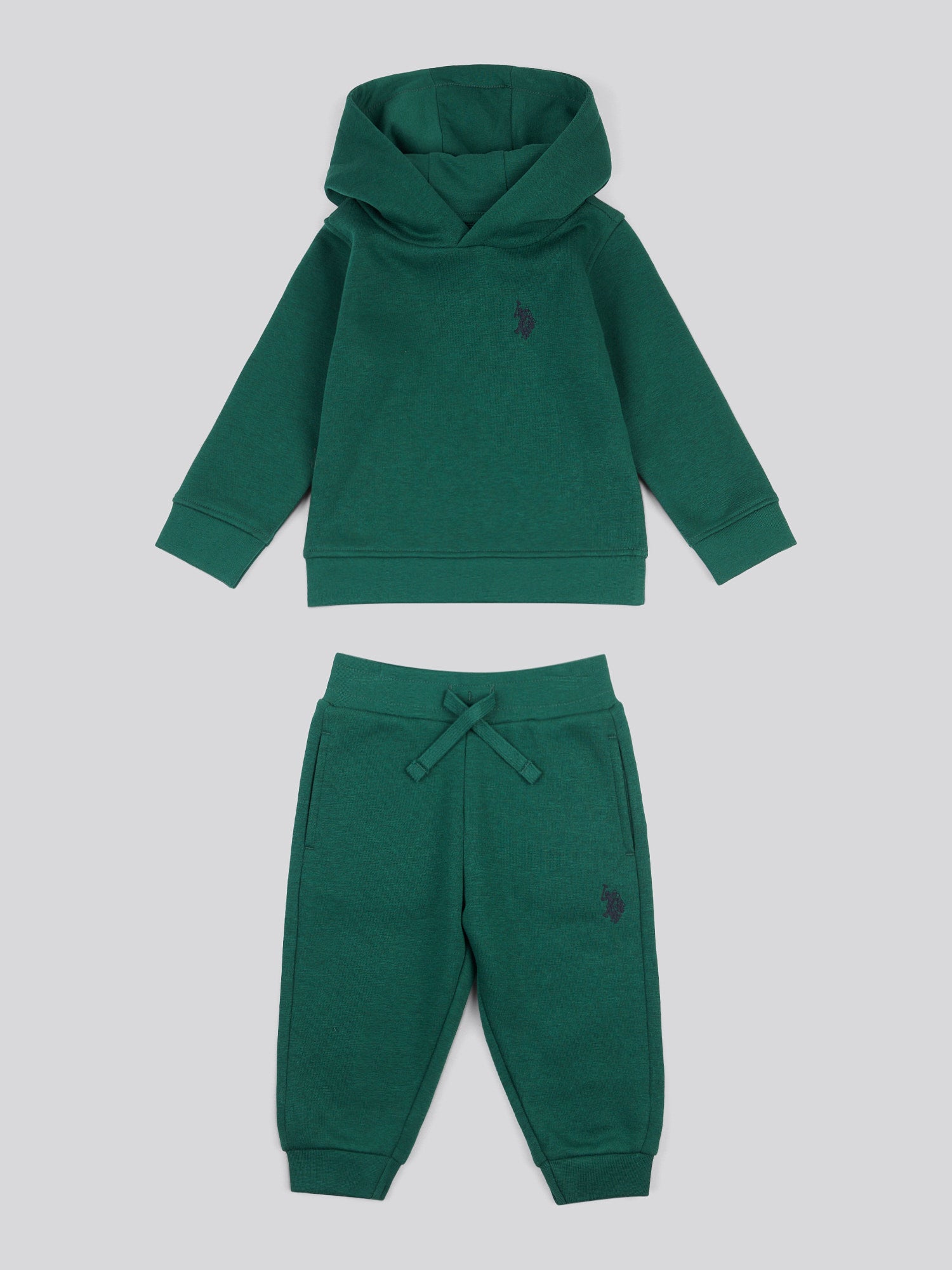 Boys Double Horsemen Hoodie & Jogger Set in Rain Forest