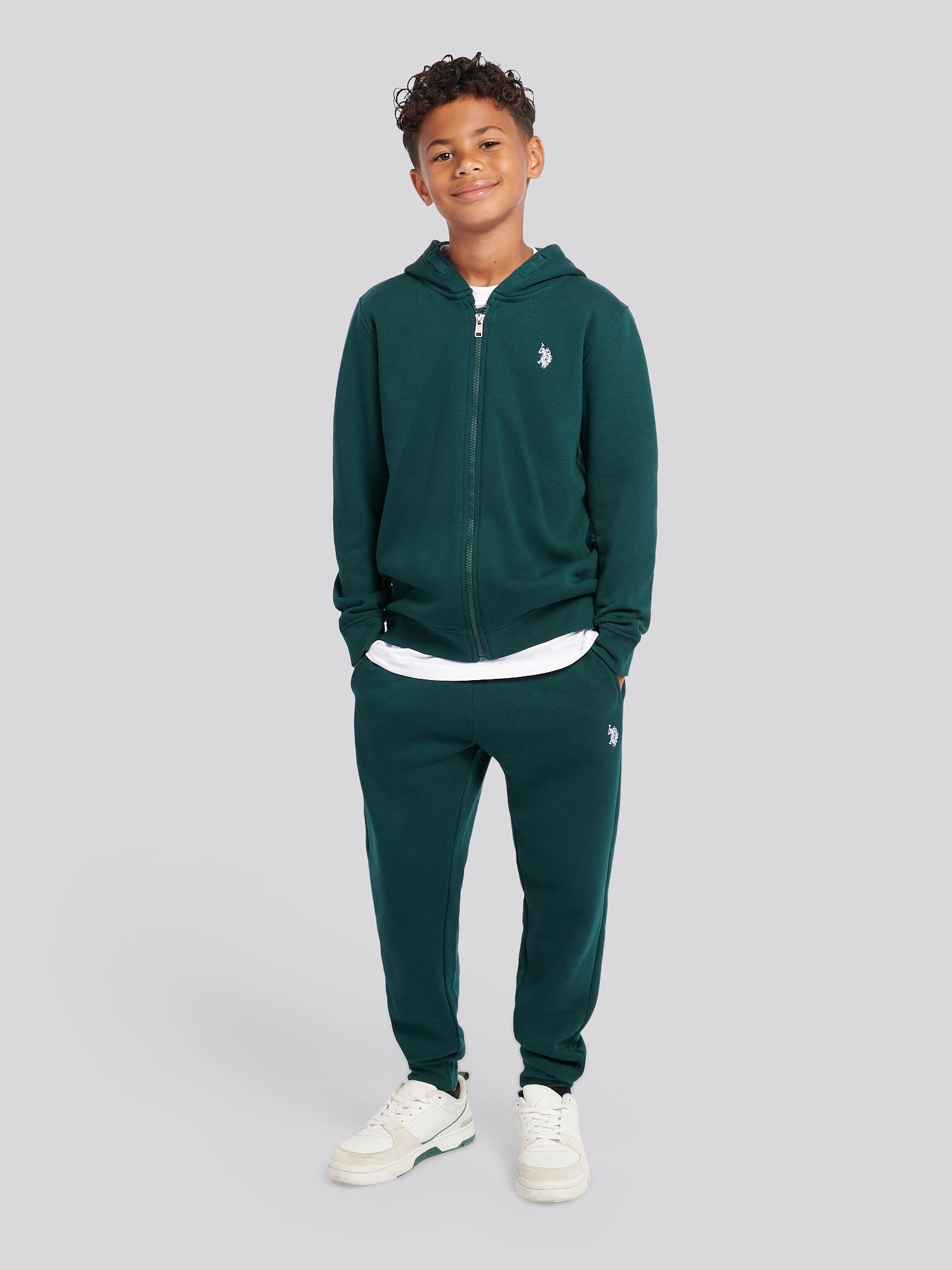 Boys Double Horsemen Zip Hoodie & Jogger Set in Ponderosa Pine