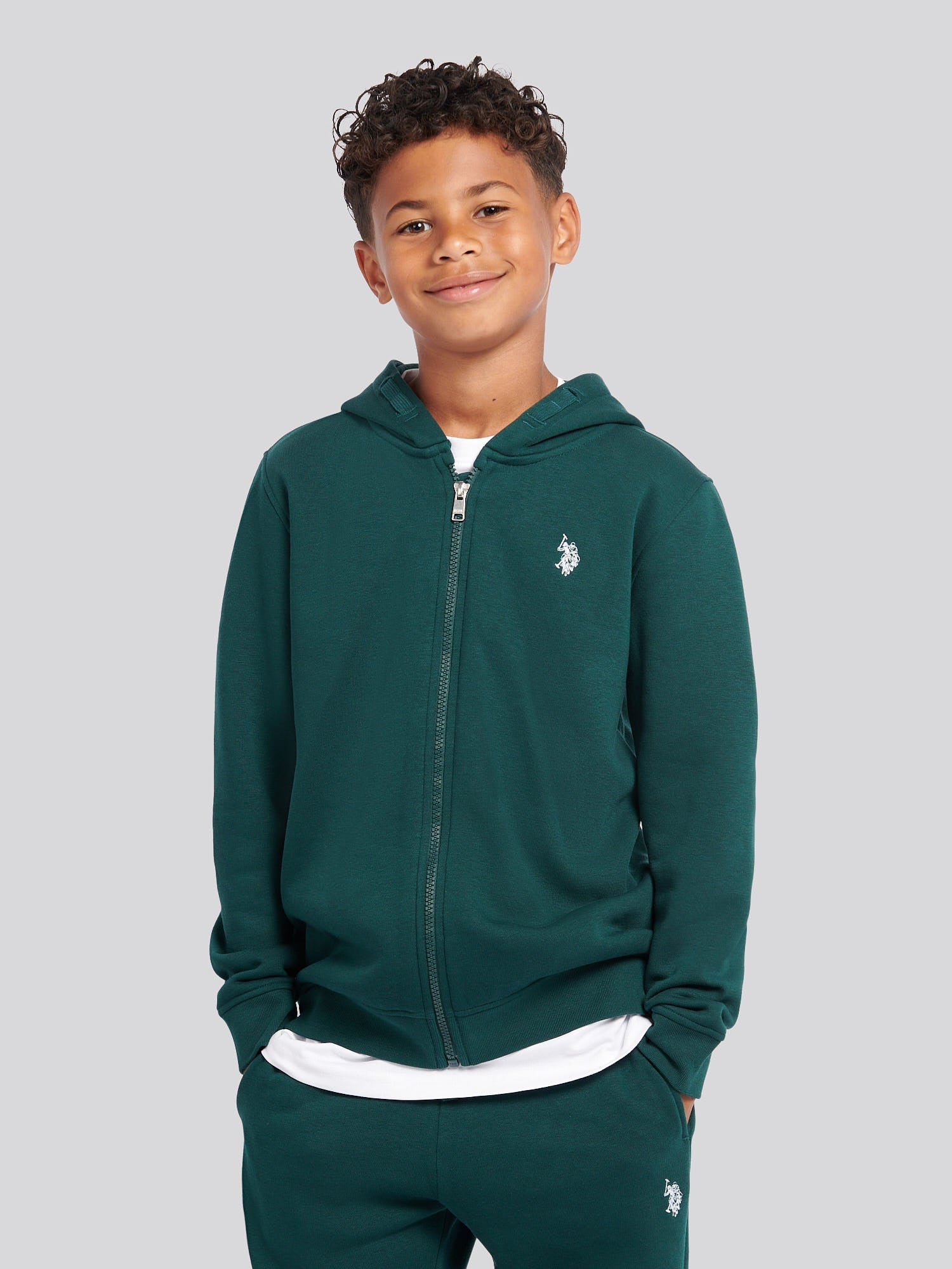 Boys Double Horsemen Zip Hoodie & Jogger Set in Ponderosa Pine