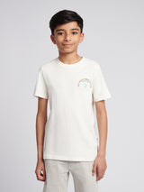 Boys Front Back Print Graphic T-Shirt in Whisper White