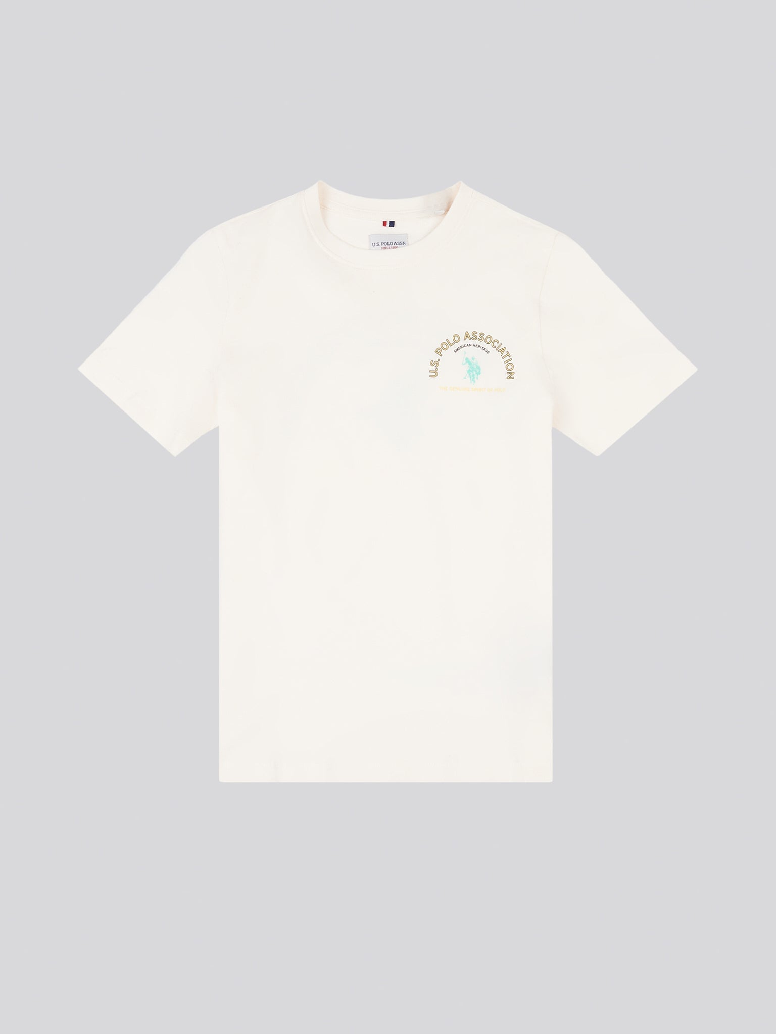 Boys Front Back Print Graphic T-Shirt in Whisper White