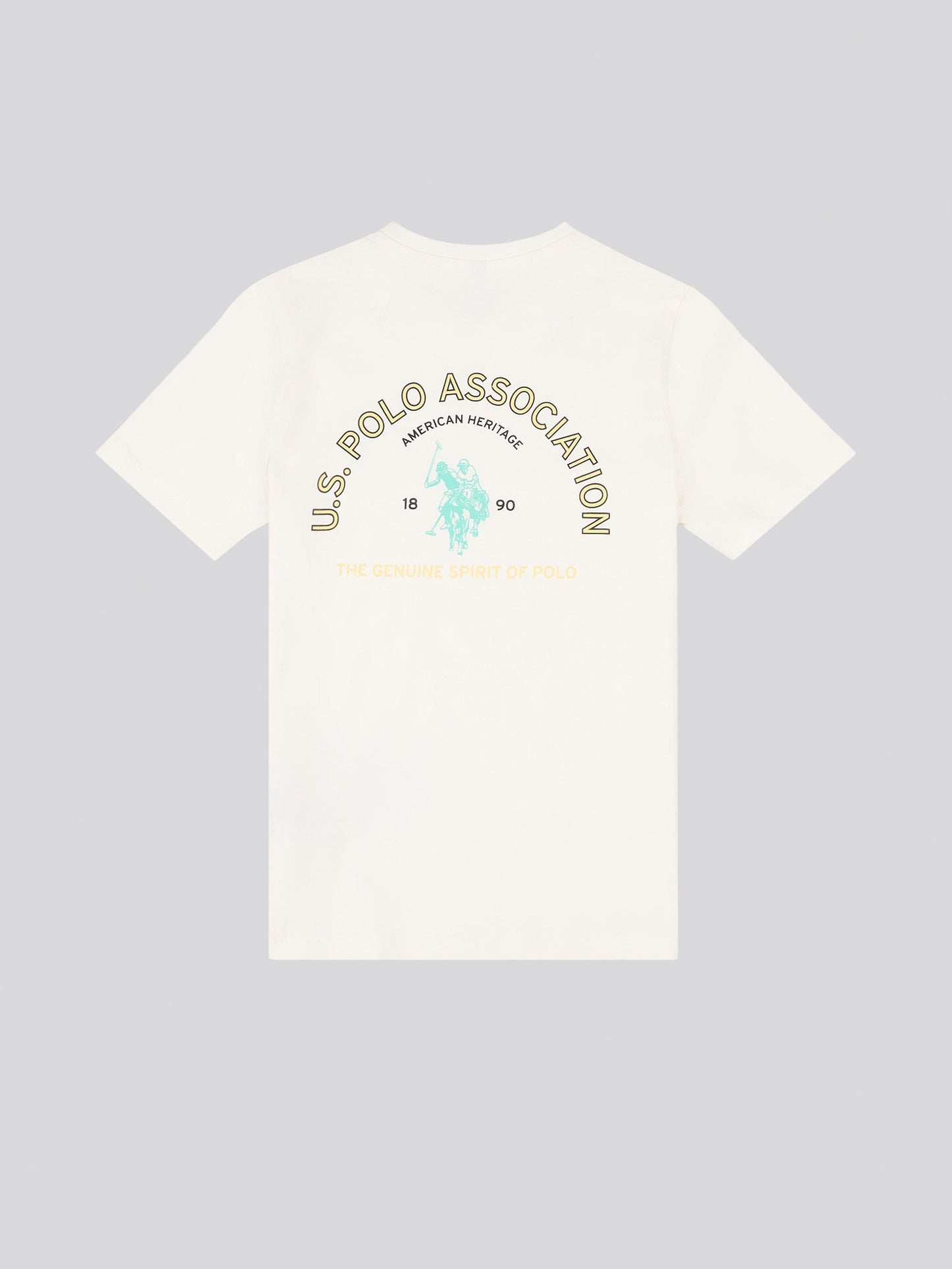 Boys Front Back Print Graphic T-Shirt in Whisper White
