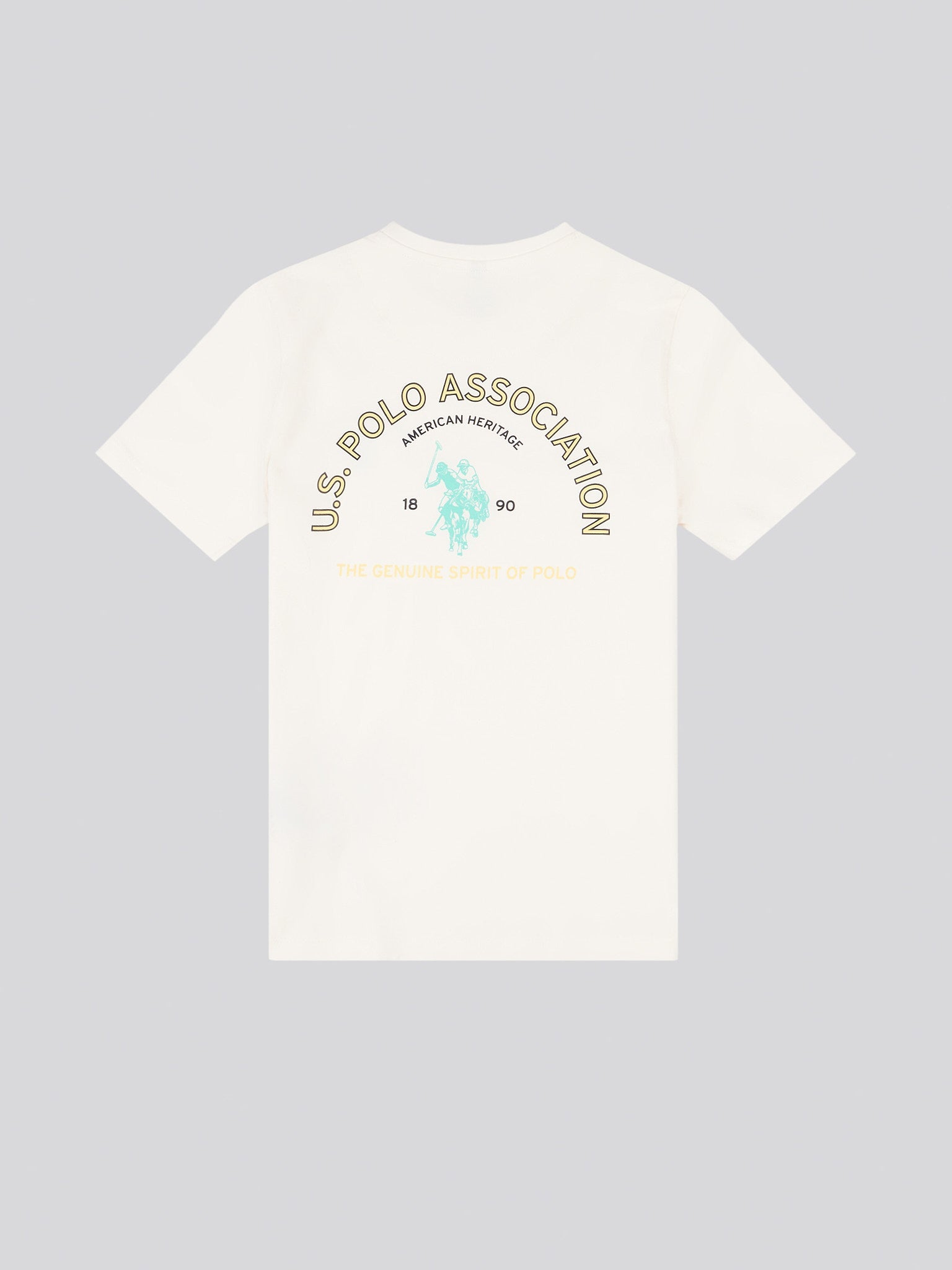 Boys Front Back Print Graphic T-Shirt in Whisper White