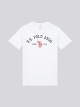 Boys Signature Arch Print T-Shirt in Bright White