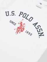 Boys Signature Arch Print T-Shirt in Bright White