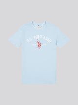 Boys Signature Arch Print T-Shirt in Chambray Blue