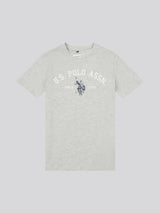 Boys Signature Arch Print T-Shirt in Mid Grey Marl