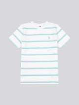 Boys Terry Stripe T-Shirt in Bright White