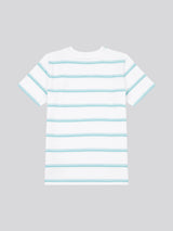 Boys Terry Stripe T-Shirt in Bright White