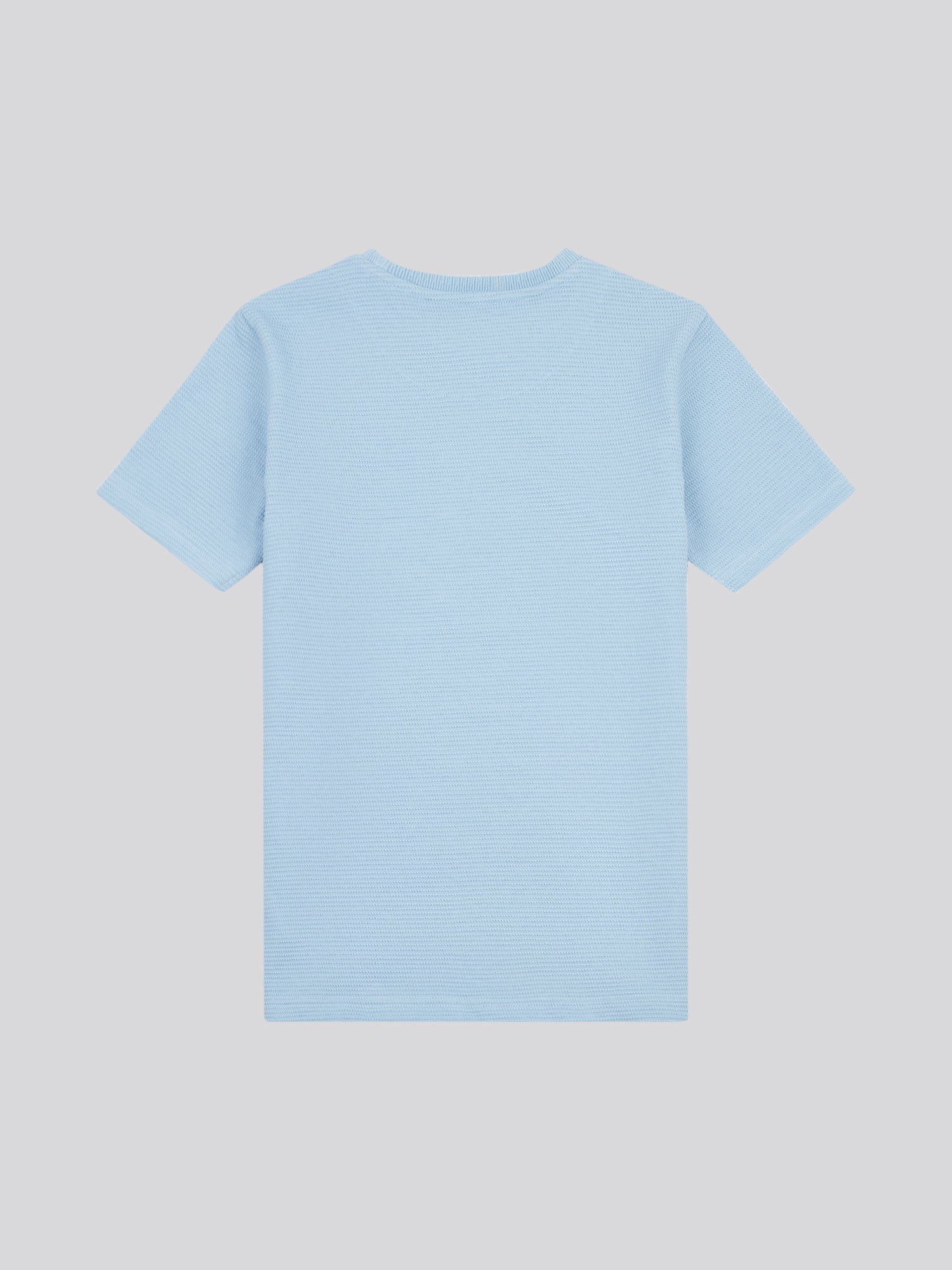 Boys Texture Double Horsemen T-Shirt in Chambray Blue