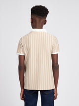 Boys Vertical Stripe Polo Shirt Doeskin