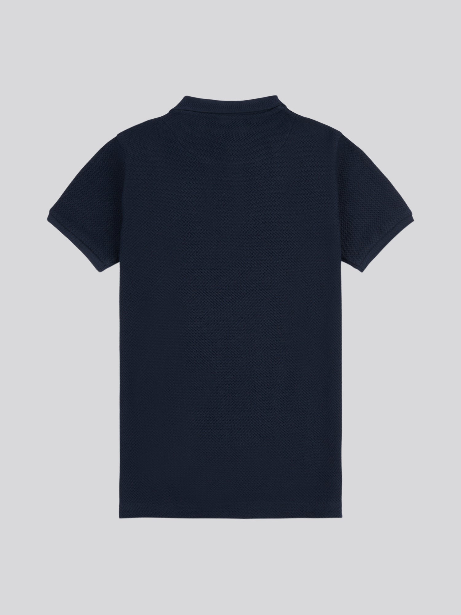 Boys Texture Double Horsemen Polo Shirt Dark Sapphire Navy