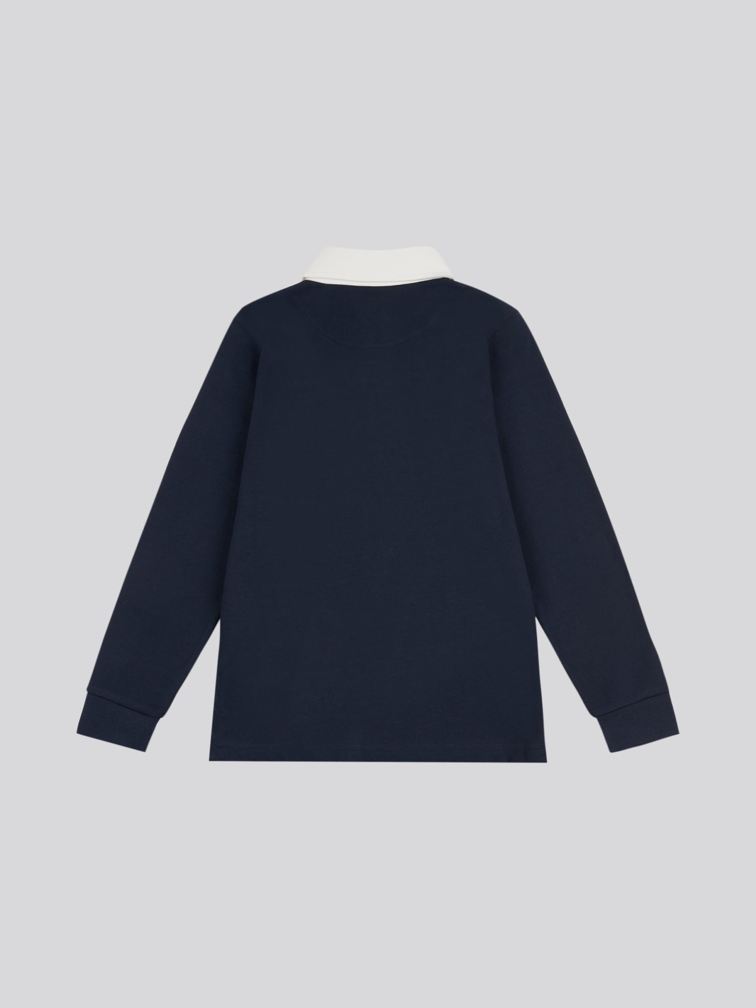 Boys Premium Embroidery Rugby Shirt in Dark Sapphire Navy