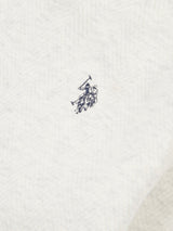 Boys Double Horsemen Herringbone Hoodie in Light Grey Marl