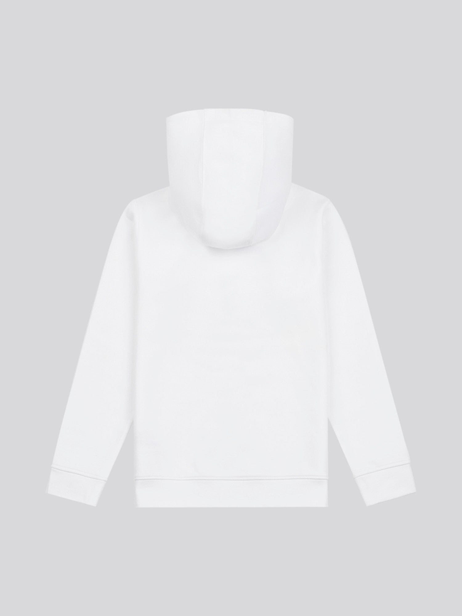 Boys Premium Print Interlock Hoodie in Bright White