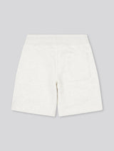 Boys Double Horsemen Herringbone Sweat Short in Light Grey Marl
