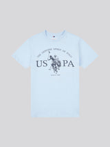 Boys USPA Print Graphic T-Shirt in Chambray Blue