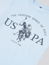 Boys USPA Print Graphic T-Shirt in Chambray Blue
