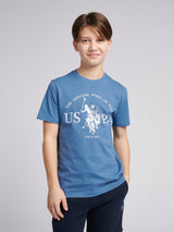 Boys USPA Print Graphic T-Shirt in Blue Horizon