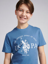 Boys USPA Print Graphic T-Shirt in Blue Horizon
