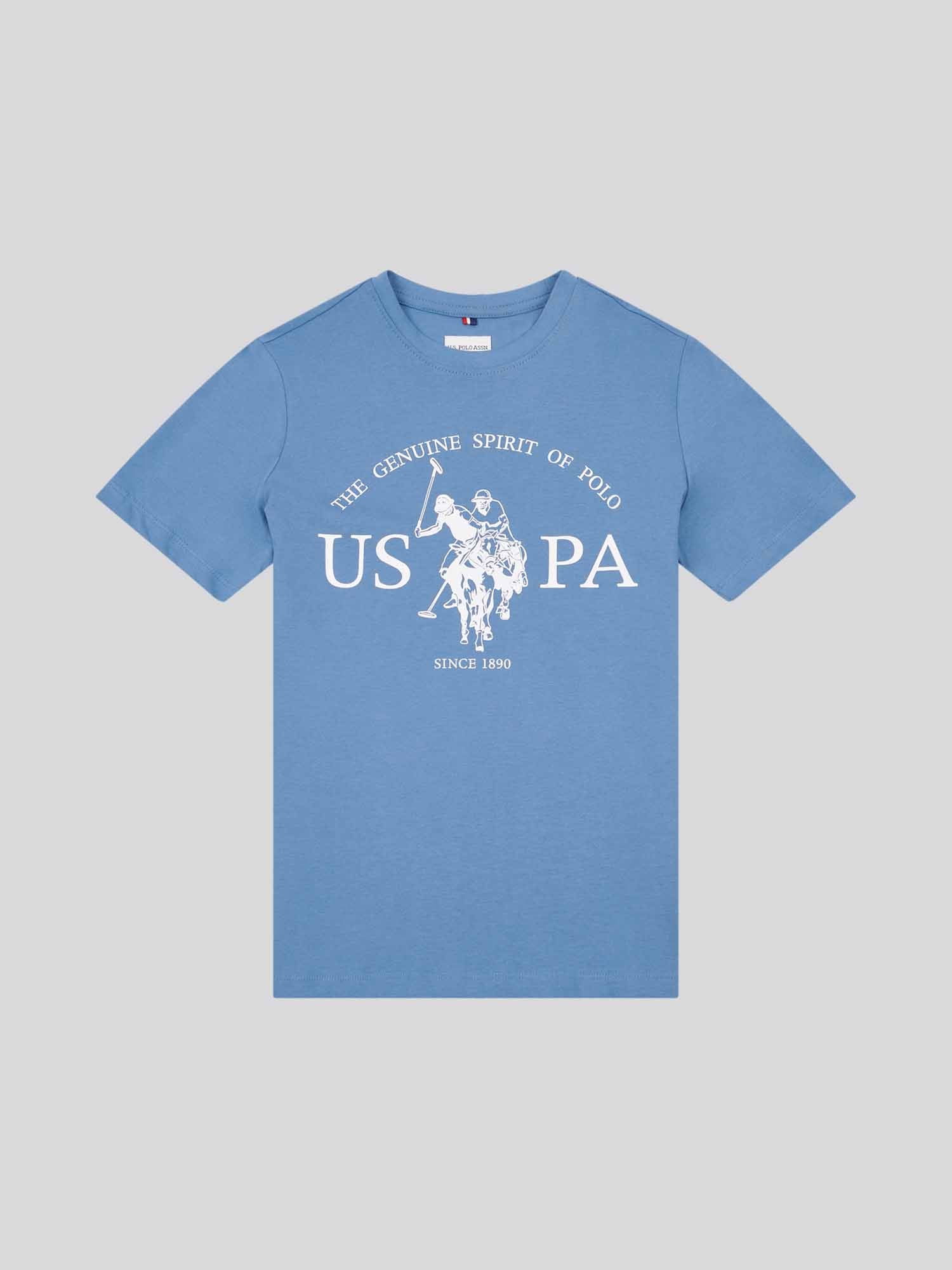 Boys USPA Print Graphic T-Shirt in Blue Horizon