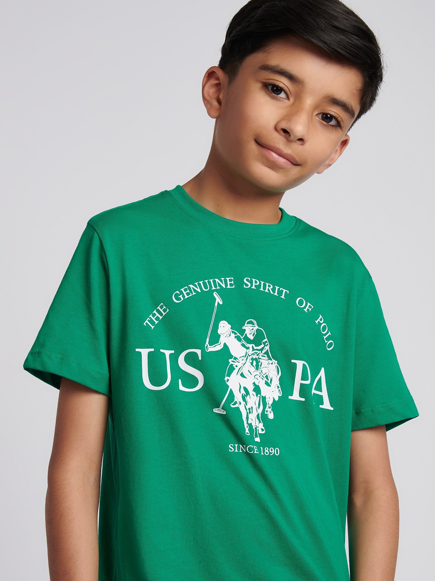Boys USPA Print Graphic T-Shirt in Lush Meadow