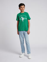 Boys USPA Print Graphic T-Shirt in Lush Meadow