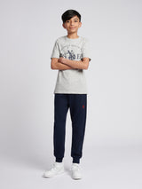Boys USPA Print Graphic T-Shirt in Mid Grey Marl