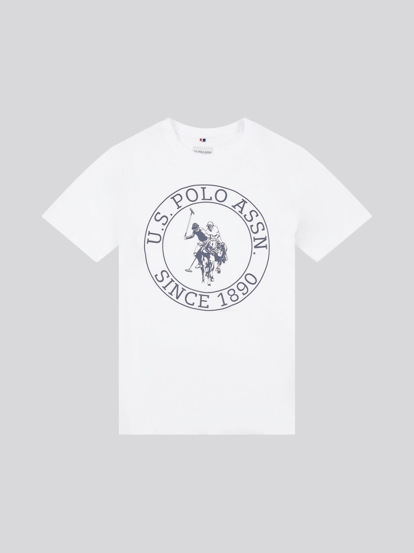 Boys USPA Circle Print T-Shirt in Bright White