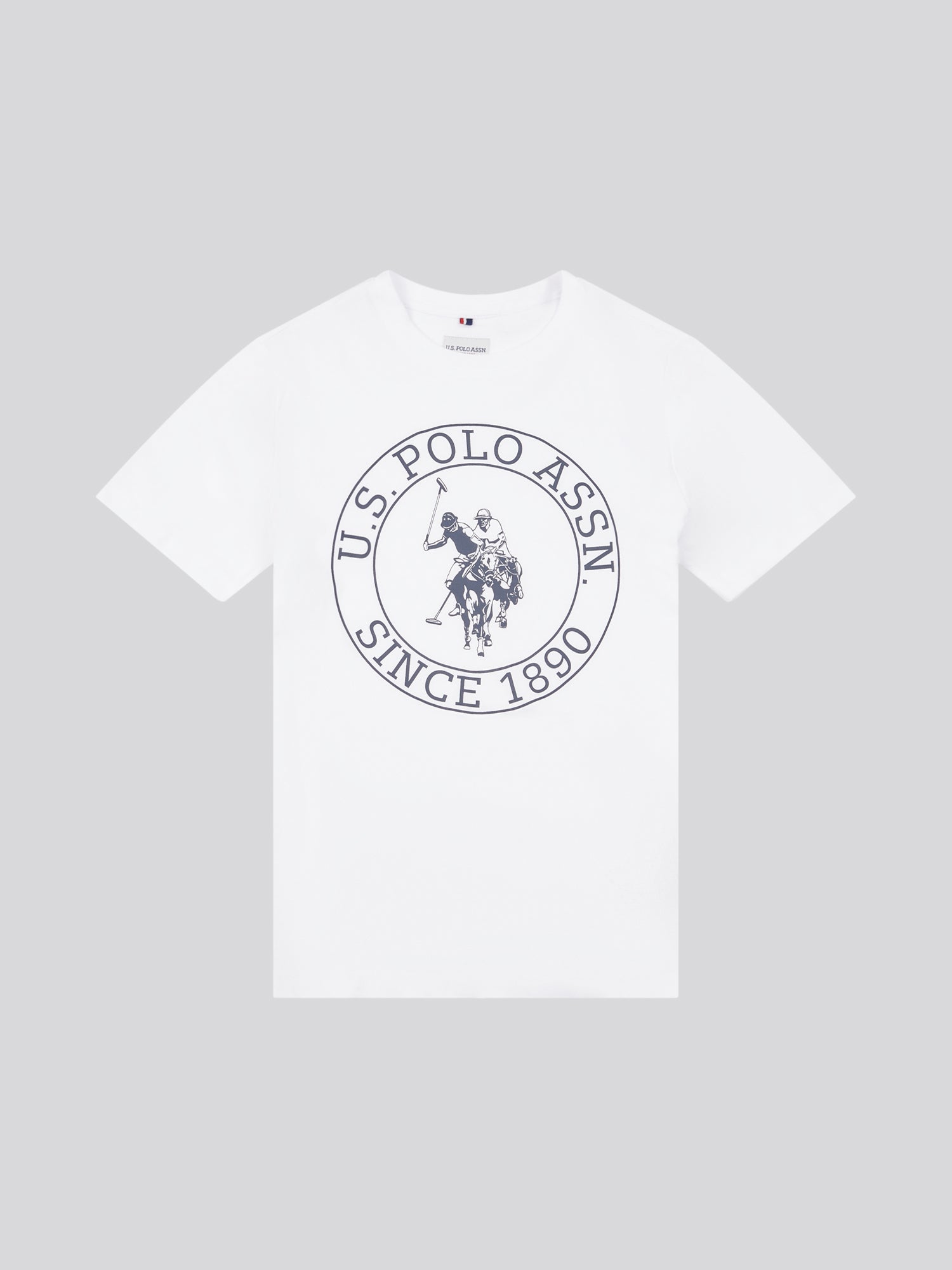 Boys USPA Circle Print T-Shirt in Bright White