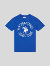 Boys USPA Circle Print T-Shirt in Sodalite Blue