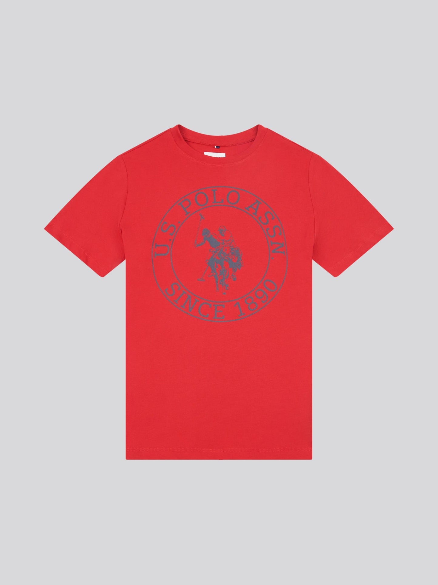 Boys USPA Circle Print T-Shirt in Haute Red