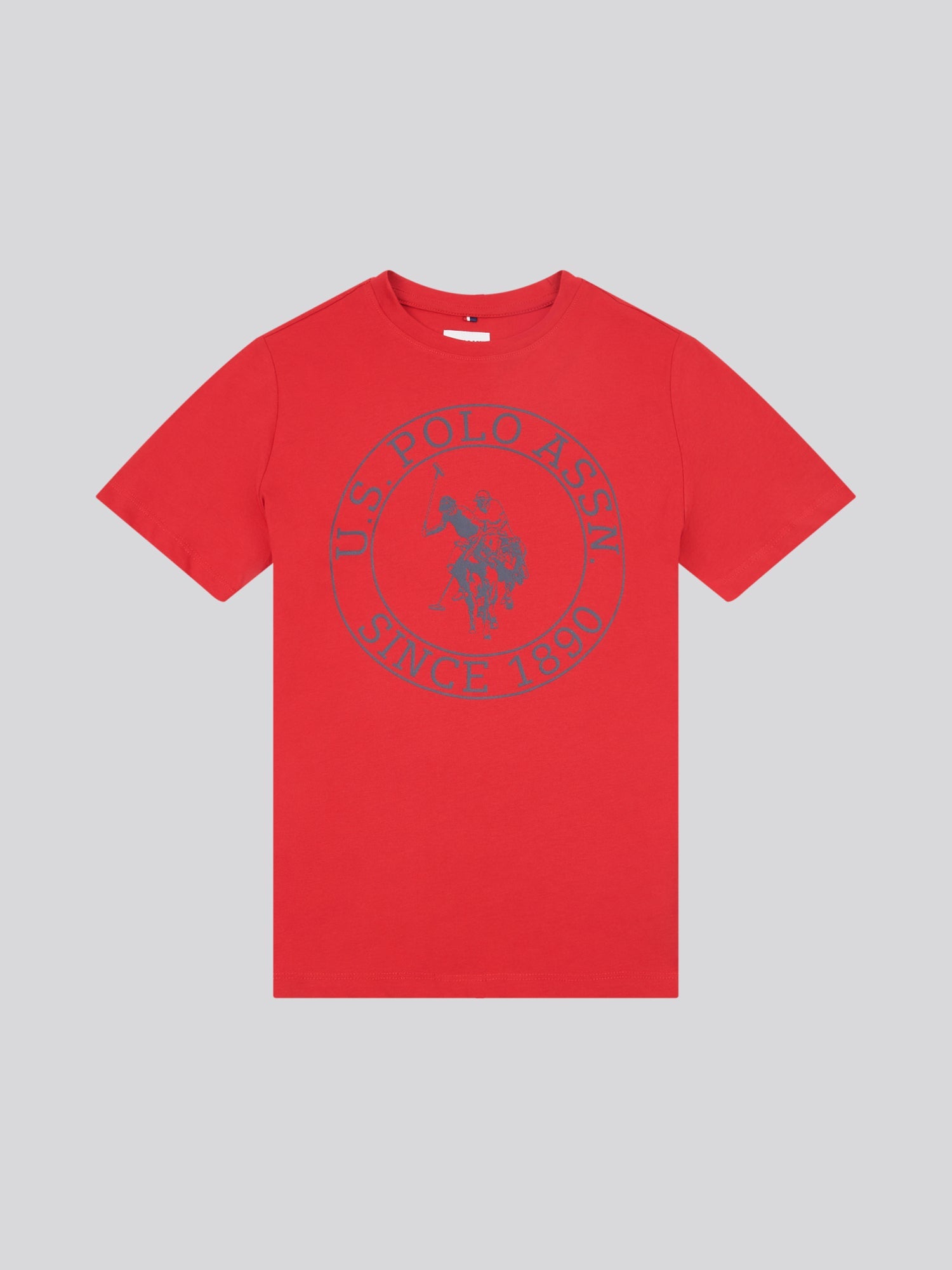 Boys USPA Circle Print T-Shirt in Haute Red