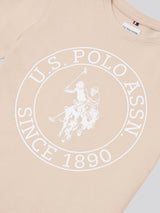 Boys USPA Circle Print T-Shirt in Doeskin