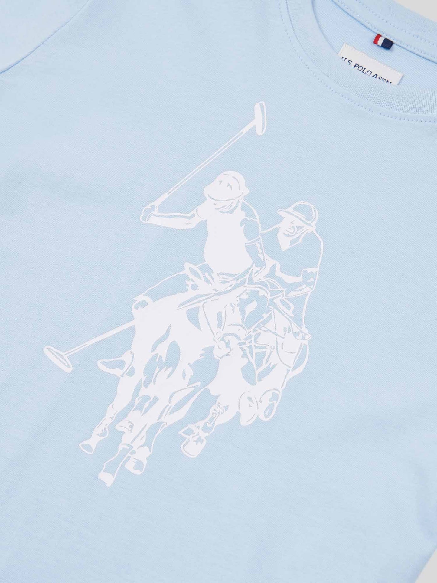 Boys Double Horsemen Graphic T-Shirt in Chambray Blue