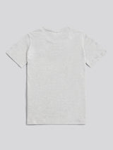 Boys Double Horsemen Graphic T-Shirt in Mid Grey Marl